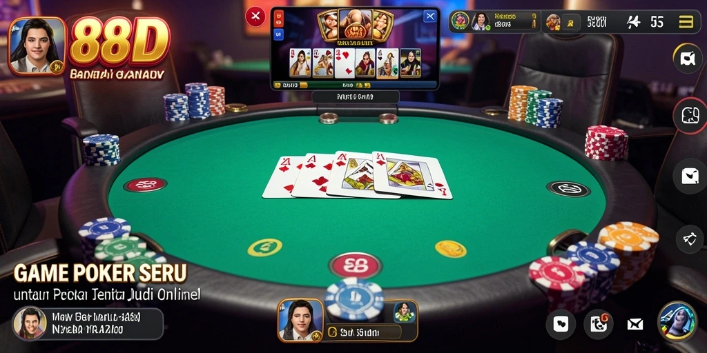 Tampak seru permainan Poker di 88ID dengan pemain aktif.