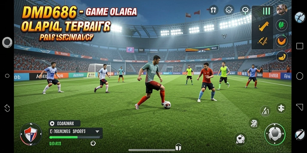 Tangkapan layar gameplay DMD686 menampilkan aksi seru dalam berbagai cabang olahraga.