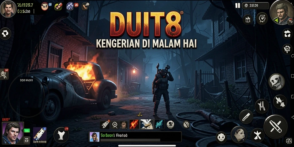 Tangkapan layar menampilkan gameplay mencekam dalam DUIT8.