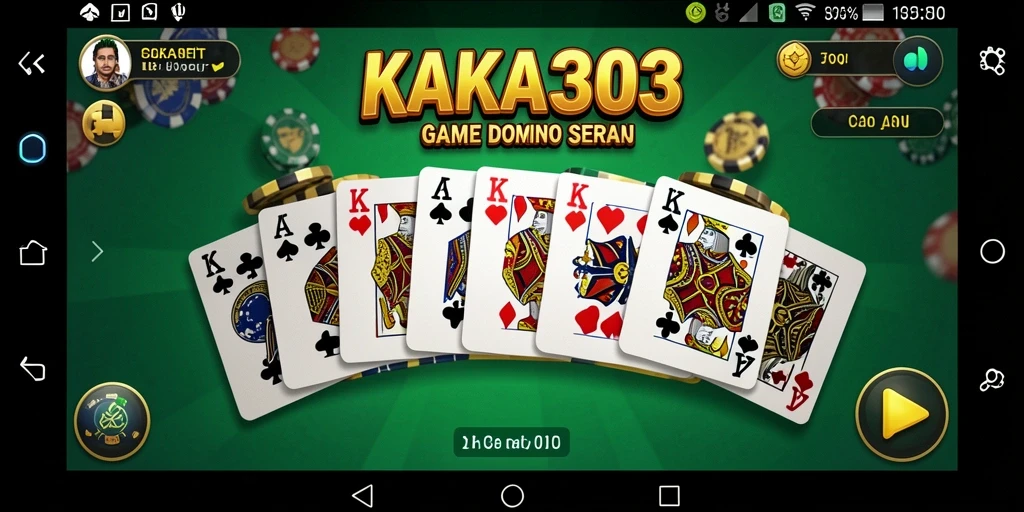 Screenshot gameplay KAKA303 dengan teman-teman bermain domino.