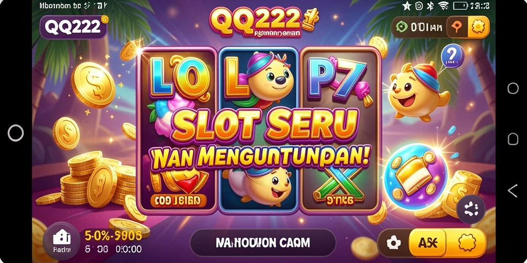 Tampilan gameplay QQ222 yang menghibur dengan tema slot beragam.