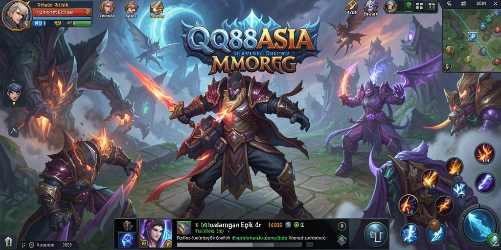 Tampilan gameplay epik dalam dunia MMORPG QQ88ASIA.