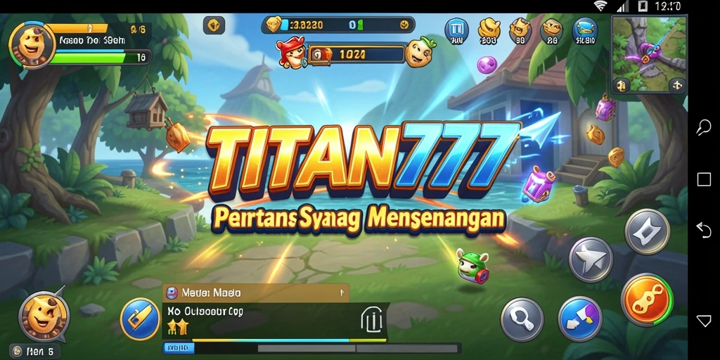 Tampilan gameplay <strong>TITAN777</strong> yang menarik dan penuh warna.