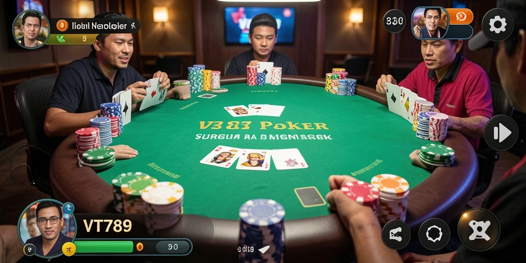 Tampilan gameplay seru dari aplikasi Poker VT789.