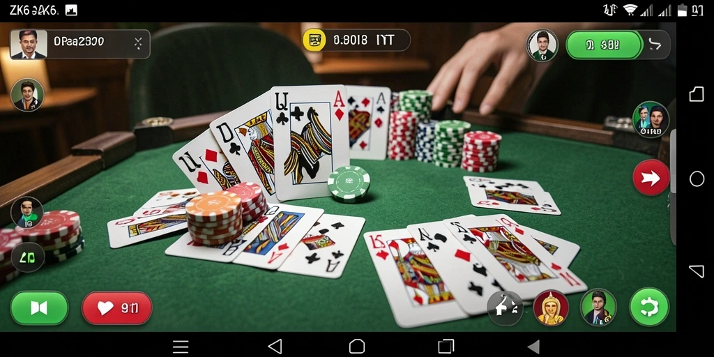 Screenshot gameplay ZK6 menampilkan aksi seru permainan Gaple.
